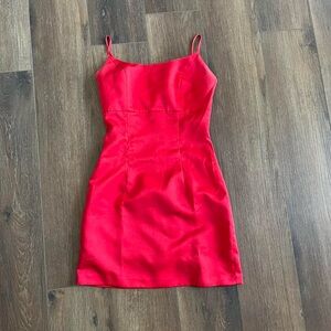 Vintage 90s Alyn Paige Red Satin Mini Dress